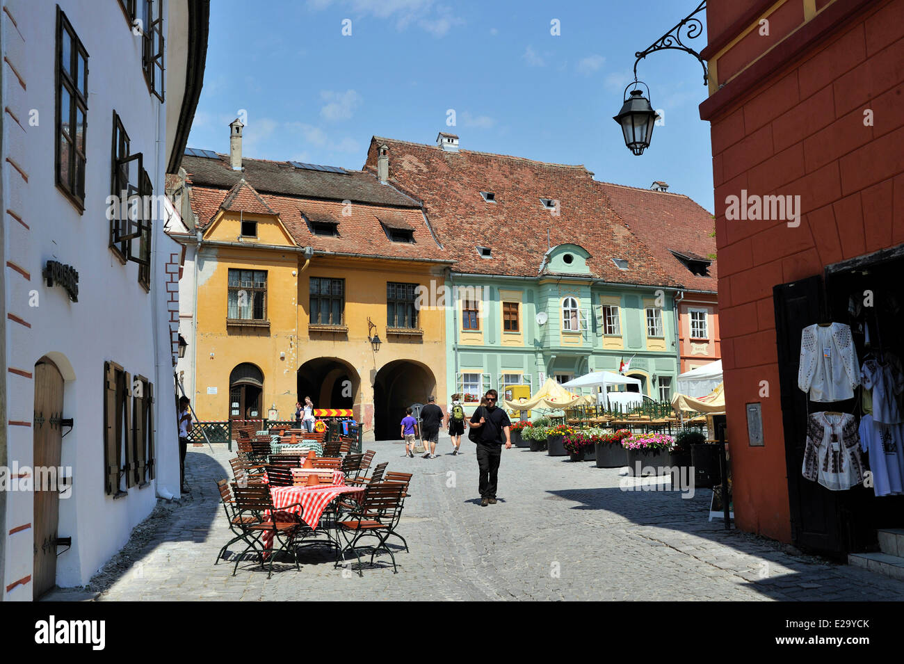 La Roumanie, la Transylvanie, Sighisoara, une des sept villes fortifiées saxon en Transylvanie, inscrite au Patrimoine Mondial de l'UNESCO, Banque D'Images