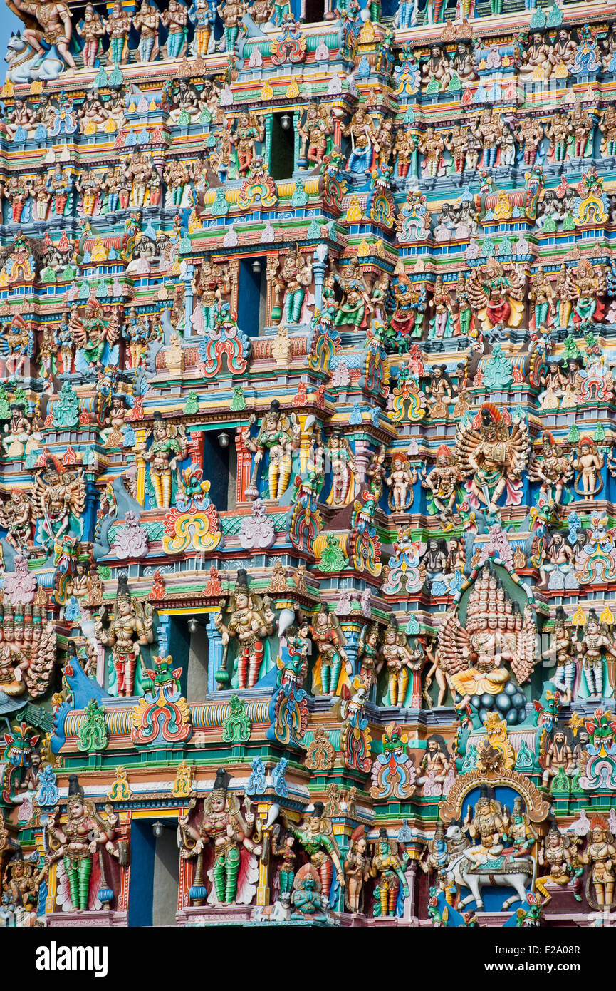 L'Inde, l'Etat du Tamil Nadu, Madurai, Sri Meenakshi temple est un chef-d'architecture dravidienne et l'un des plus importants Banque D'Images