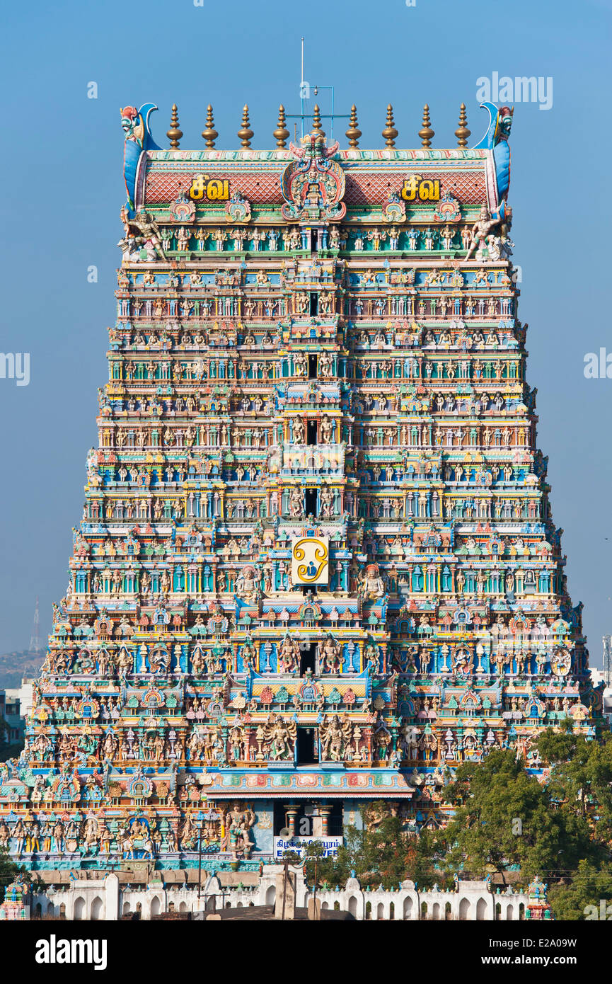 L'Inde, l'Etat du Tamil Nadu, Madurai, Sri Meenakshi temple est un chef-d'architecture dravidienne et l'un des plus importants Banque D'Images