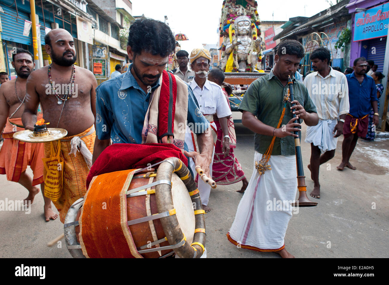 L'Inde, l'Etat du Tamil Nadu, Rameswaram, une des villes saintes de l'Inde et de l'important site de pèlerinage pour les deux Shaivites et Banque D'Images