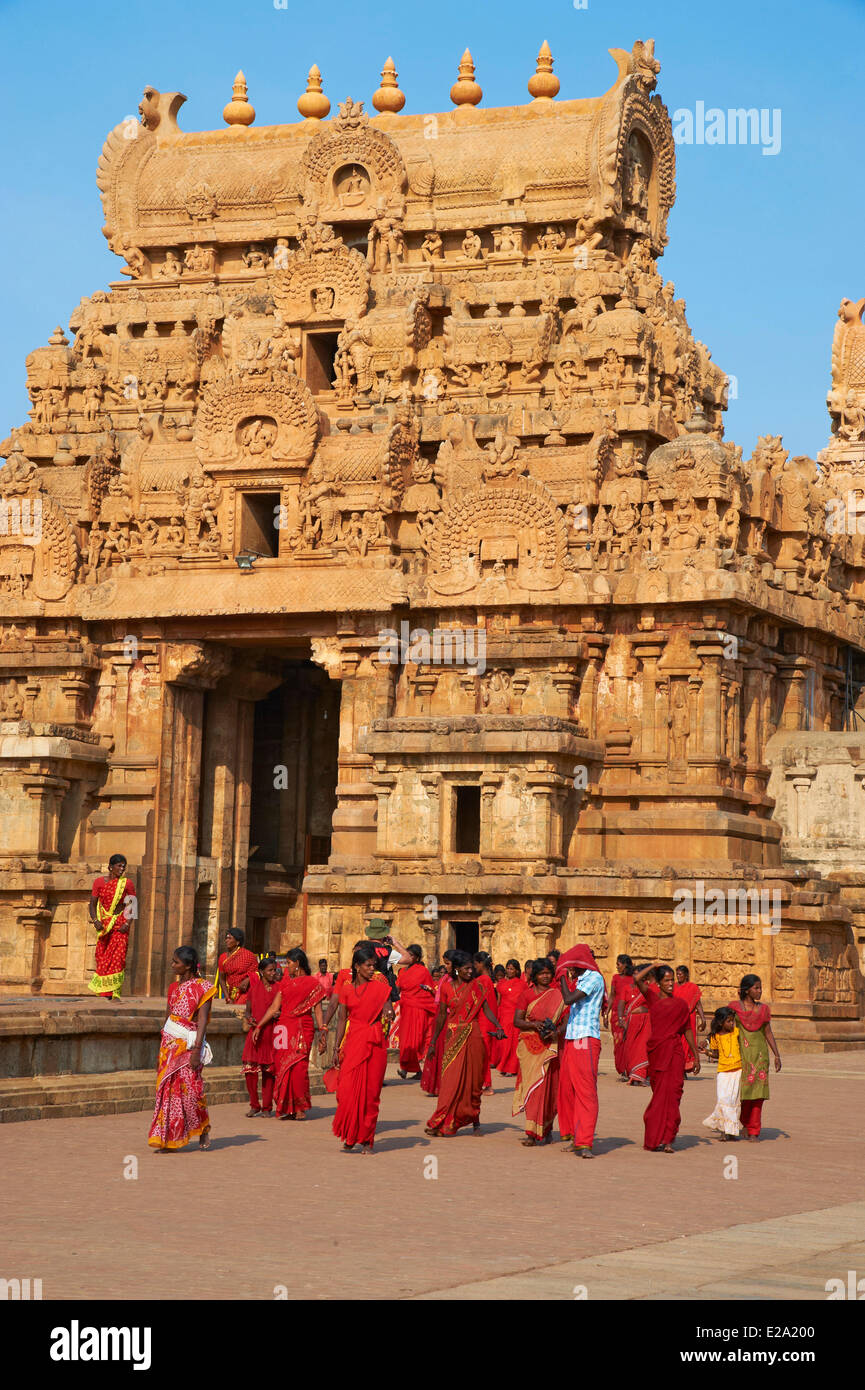 L'Inde, l'Etat du Tamil Nadu, Thanjavur (Tanjore), Temple de Brihadisvara, inscrite au Patrimoine Mondial de l'UNESCO Banque D'Images