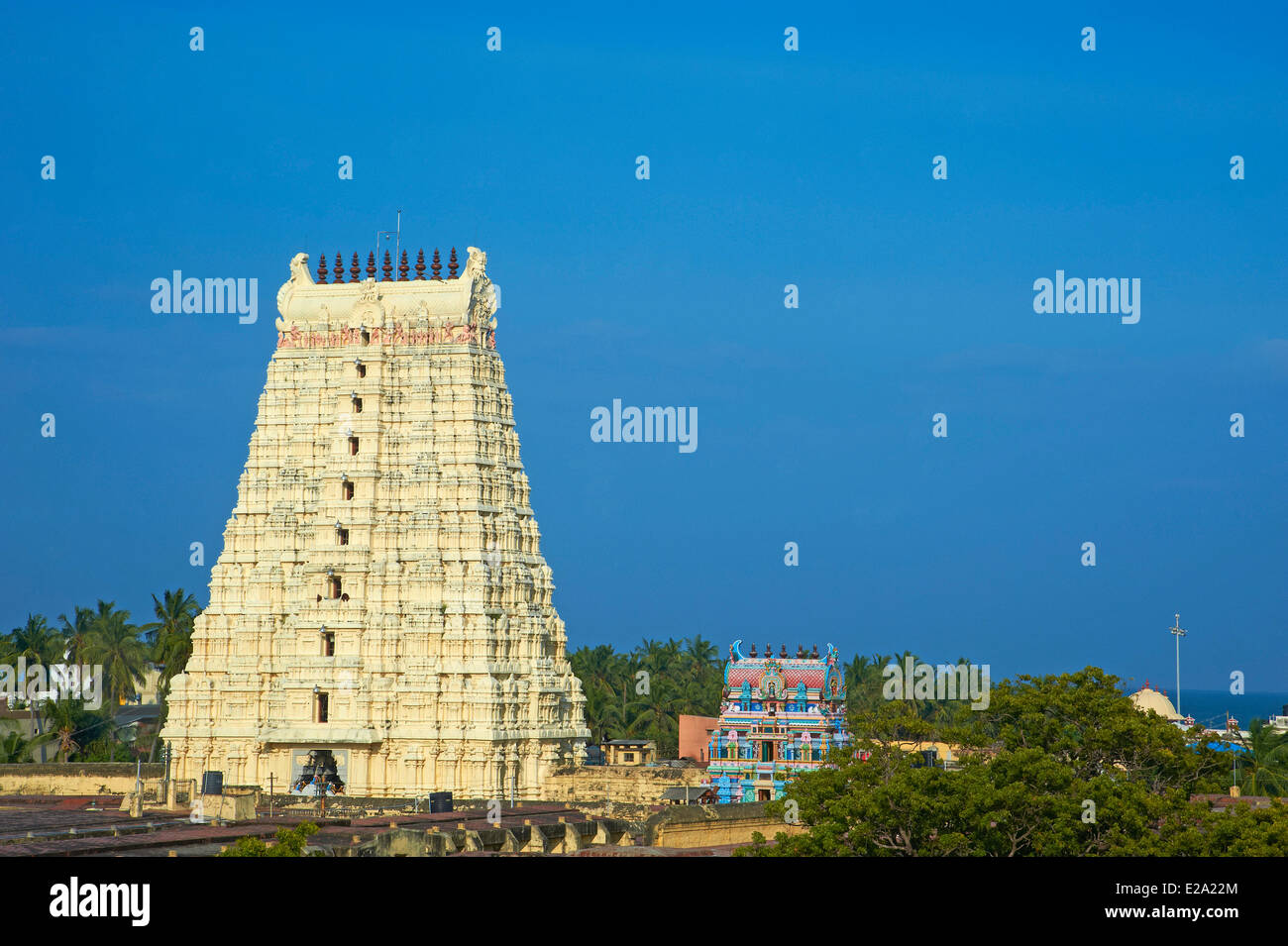 L'Inde, l'Etat du Tamil Nadu, Rameswaram, Ramanatha Swami Temple Banque D'Images