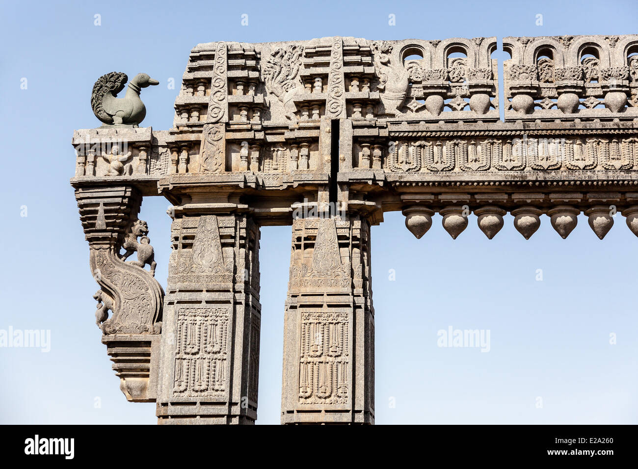 L'Inde, l'état d'Andhra Pradesh, Warangal, le fort, la pierre gateway (Passerelle de Kirti, torana de gloire) Banque D'Images