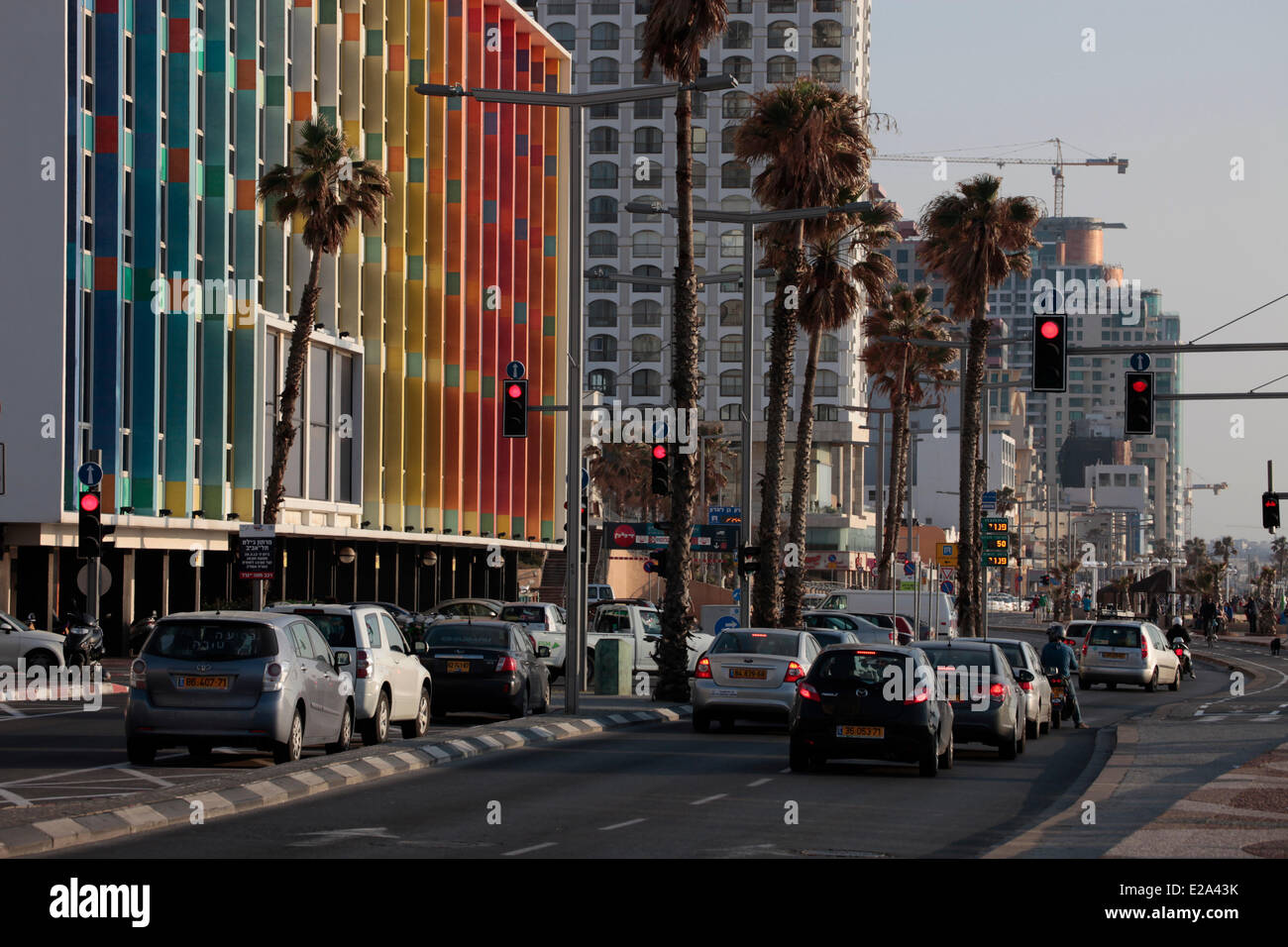 Israël, Tel Aviv, la plage le long de la Méditerranée Banque D'Images