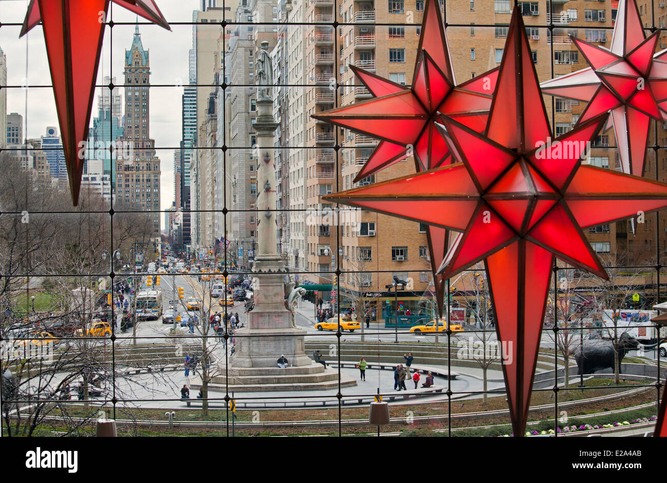 United States, New York, Manhattan, Columbus Circle, le Time Warner Center Mall, les décorations de Noël Banque D'Images