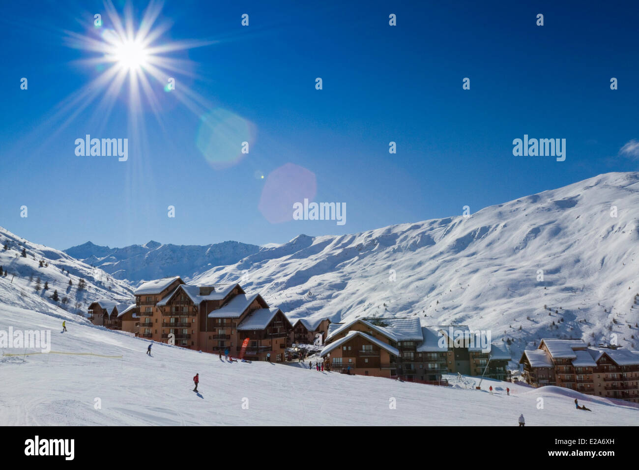 France, Savoie, vallée de la Maurienne, station de ski Valmeinier Banque D'Images