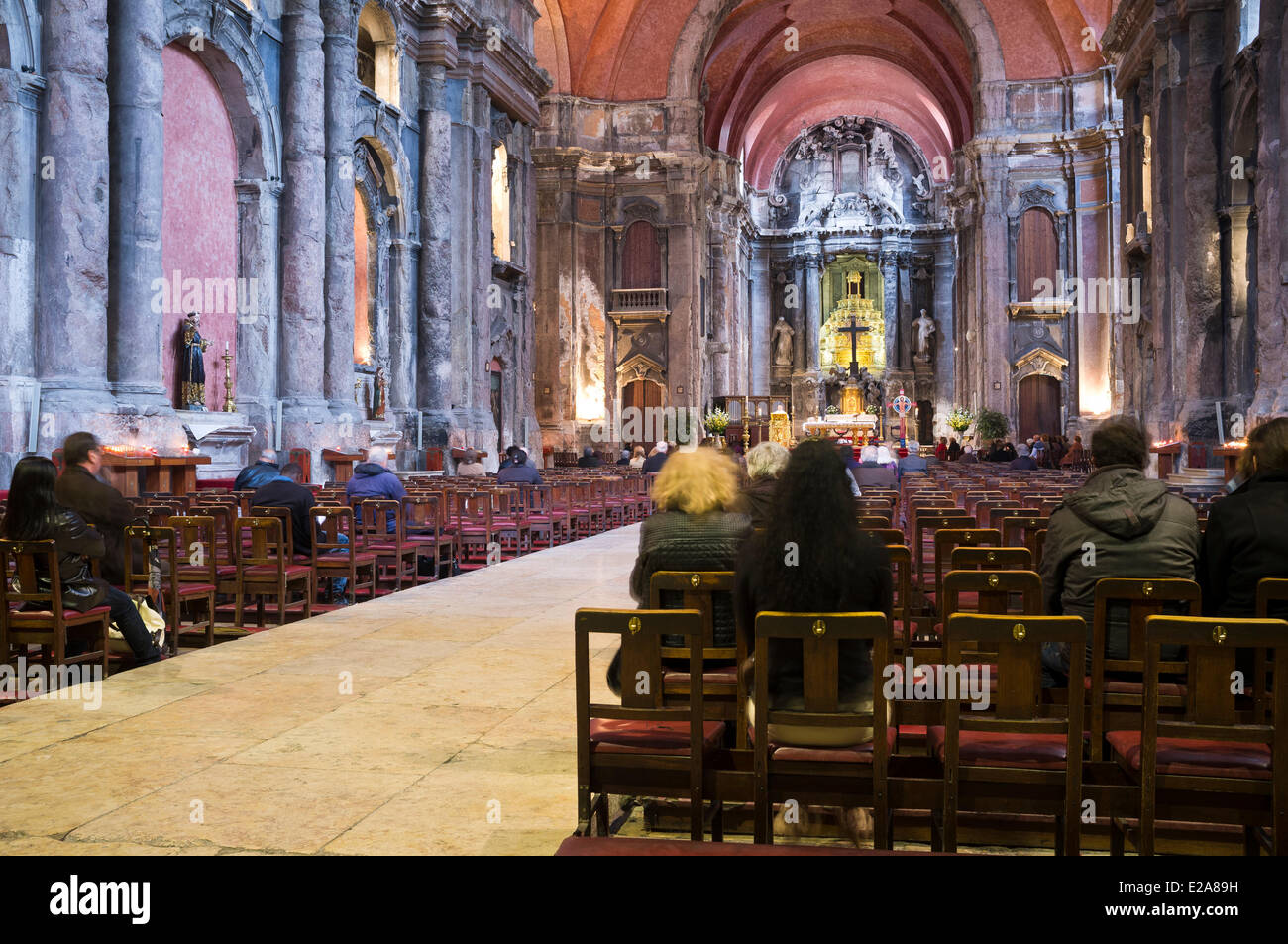 Portugal, Lisbonne, l'église Sao Domingos fondée en 1242 Banque D'Images