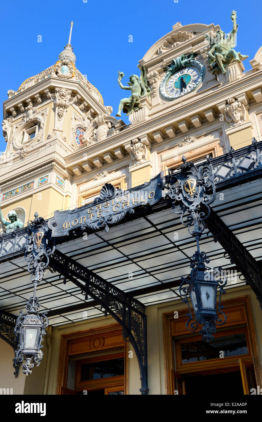 Principauté de Monaco, Monaco, Société des Bains de Mer de Monaco, Place du Casino (Casino square), Casino, Mention obligatoire Banque D'Images