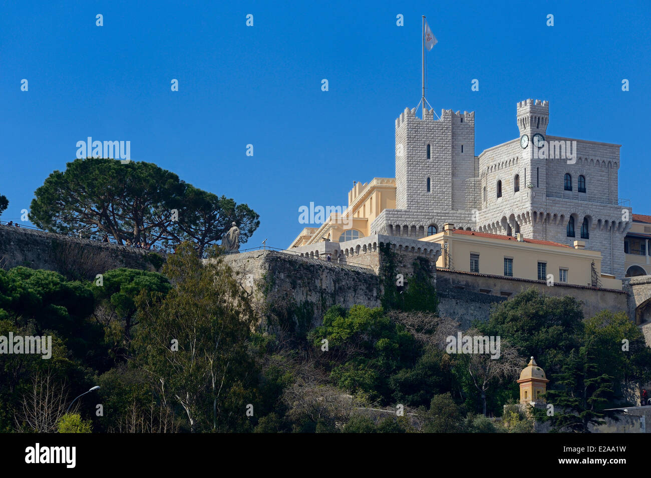 Principauté de Monaco, Monaco, le palais royal sur le rocher Banque D'Images