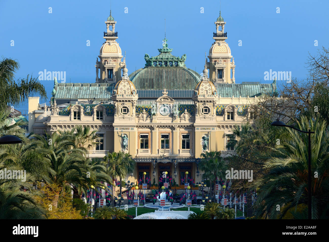 Principauté de Monaco, Monaco, Société des Bains de Mer de Monaco, Place du Casino (Casino square), Casino, Mention obligatoire Banque D'Images