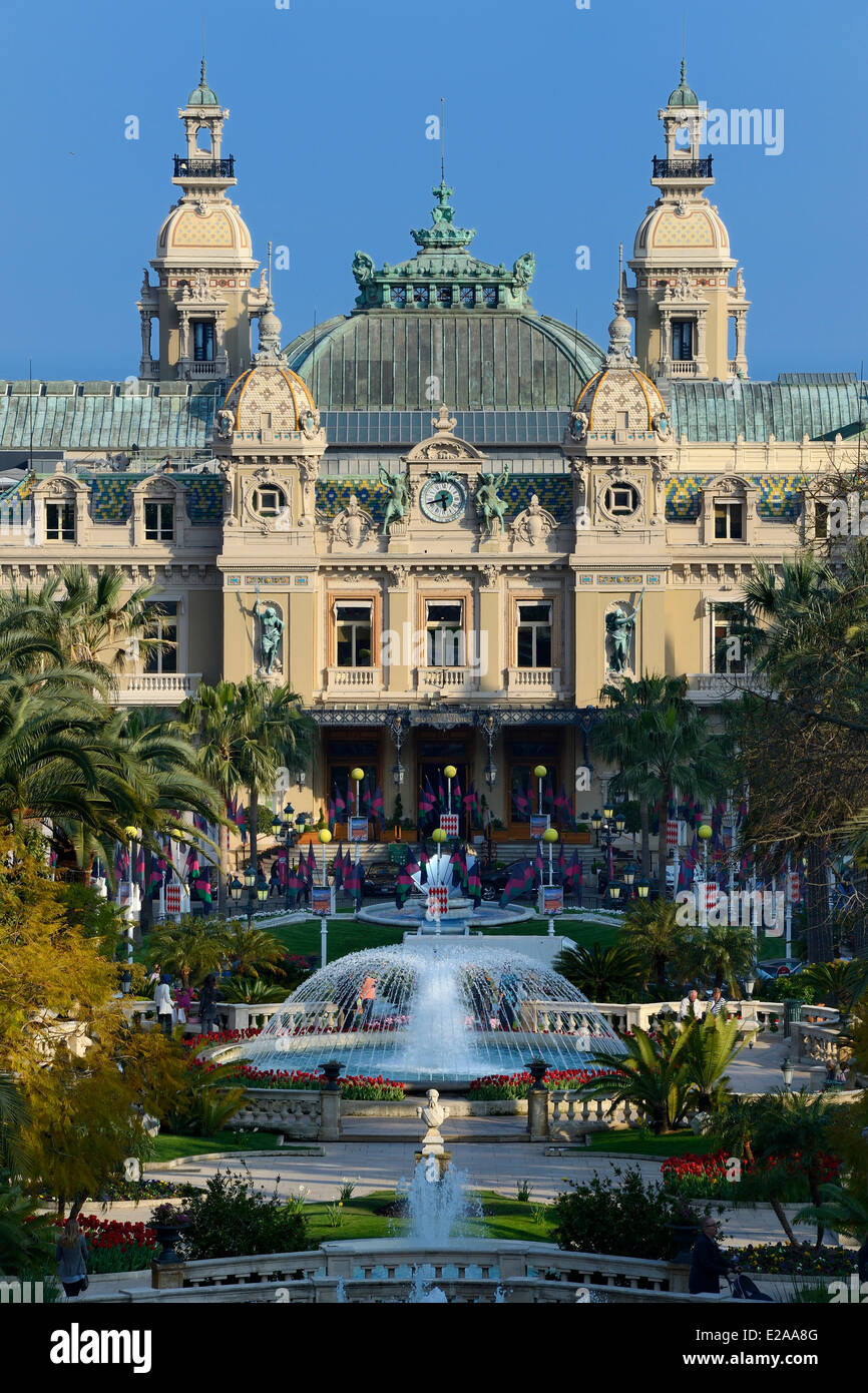 Principauté de Monaco, Monaco, Société des Bains de Mer de Monaco, Place du Casino (Casino square), Casino, Mention obligatoire Banque D'Images