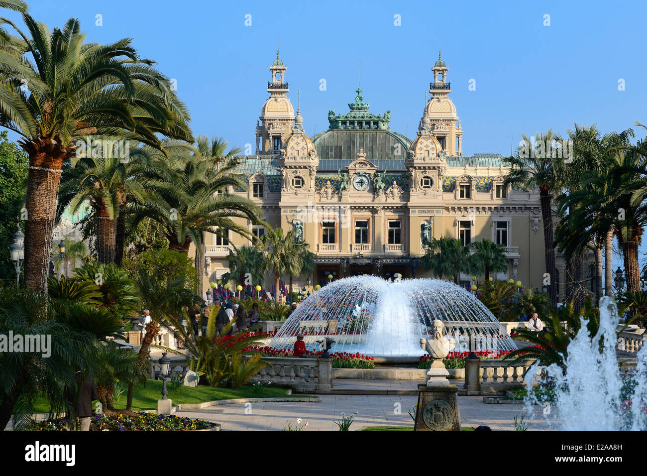 Principauté de Monaco, Monaco, Société des Bains de Mer de Monaco, Place du Casino (Casino square), Casino, Mention obligatoire Banque D'Images