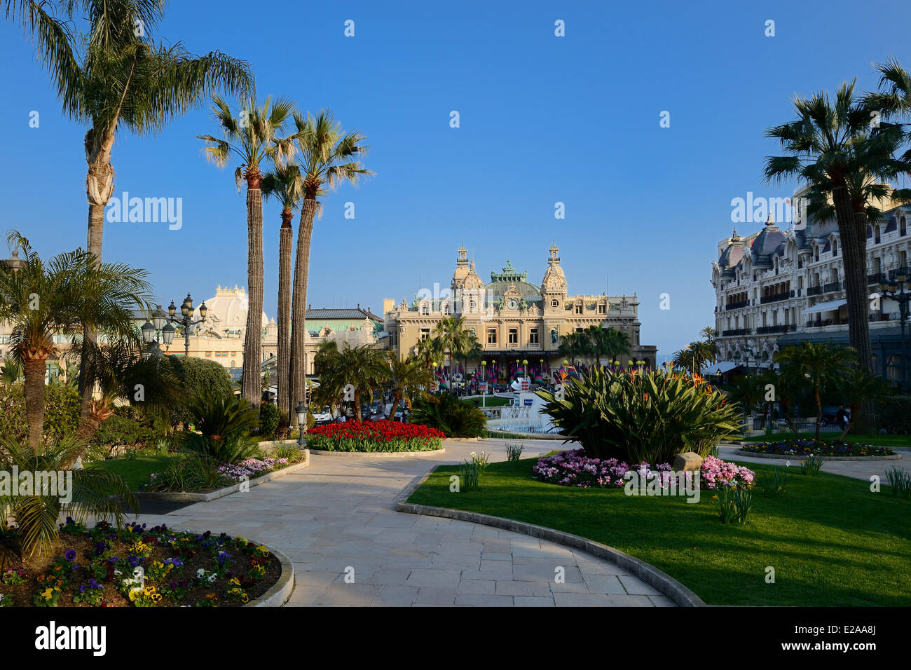 Principauté de Monaco, Monaco, Société des Bains de Mer de Monaco, Place du Casino (Casino square), Casino, Mention obligatoire Banque D'Images