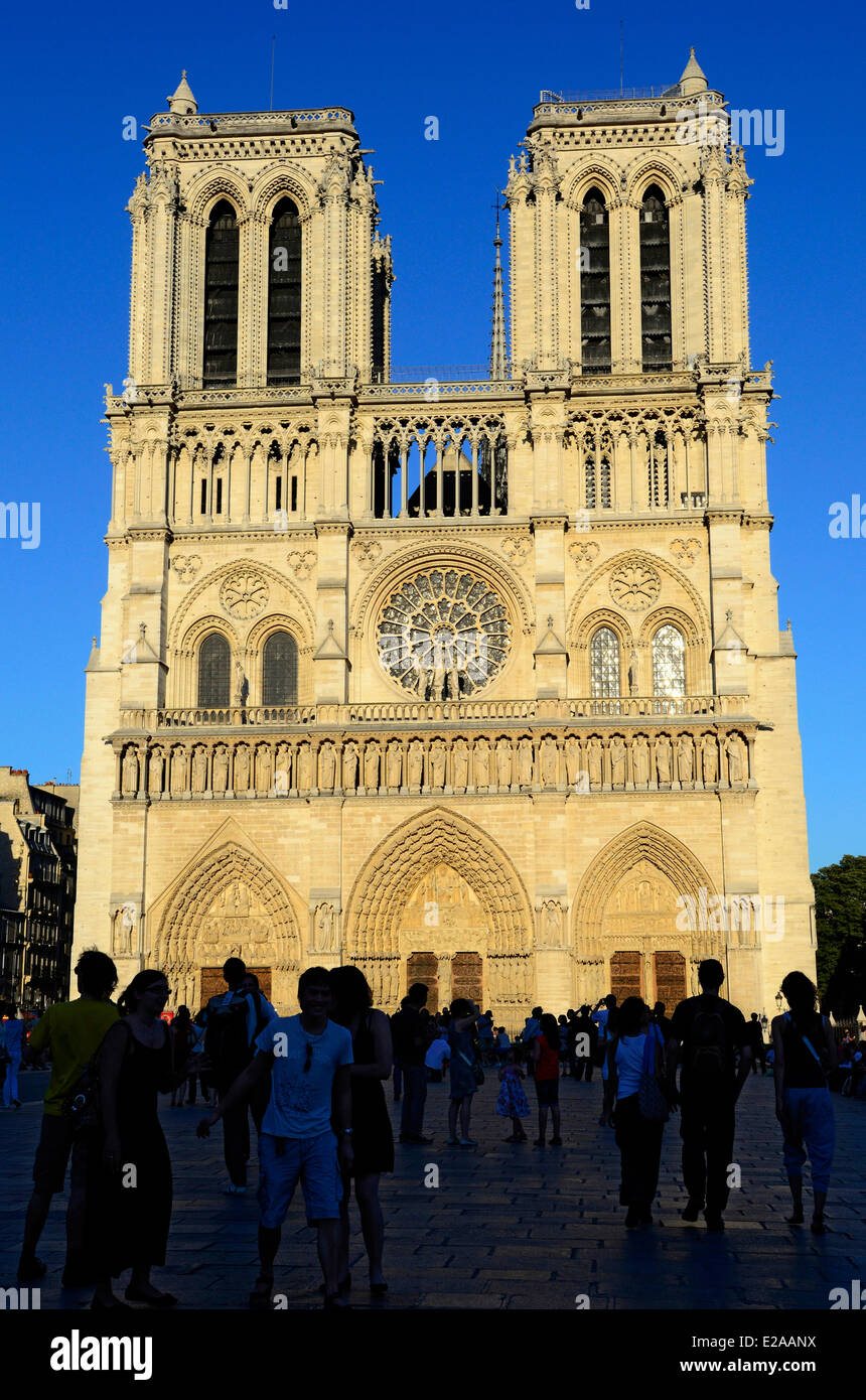 France, Paris, Ile de la Cité, Notre-Dame Banque D'Images