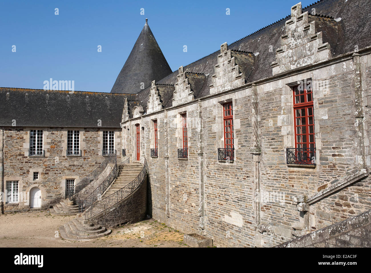 France, vallée du Blavet, Morbihan, Pontivy, château des Rohan, cour Banque D'Images