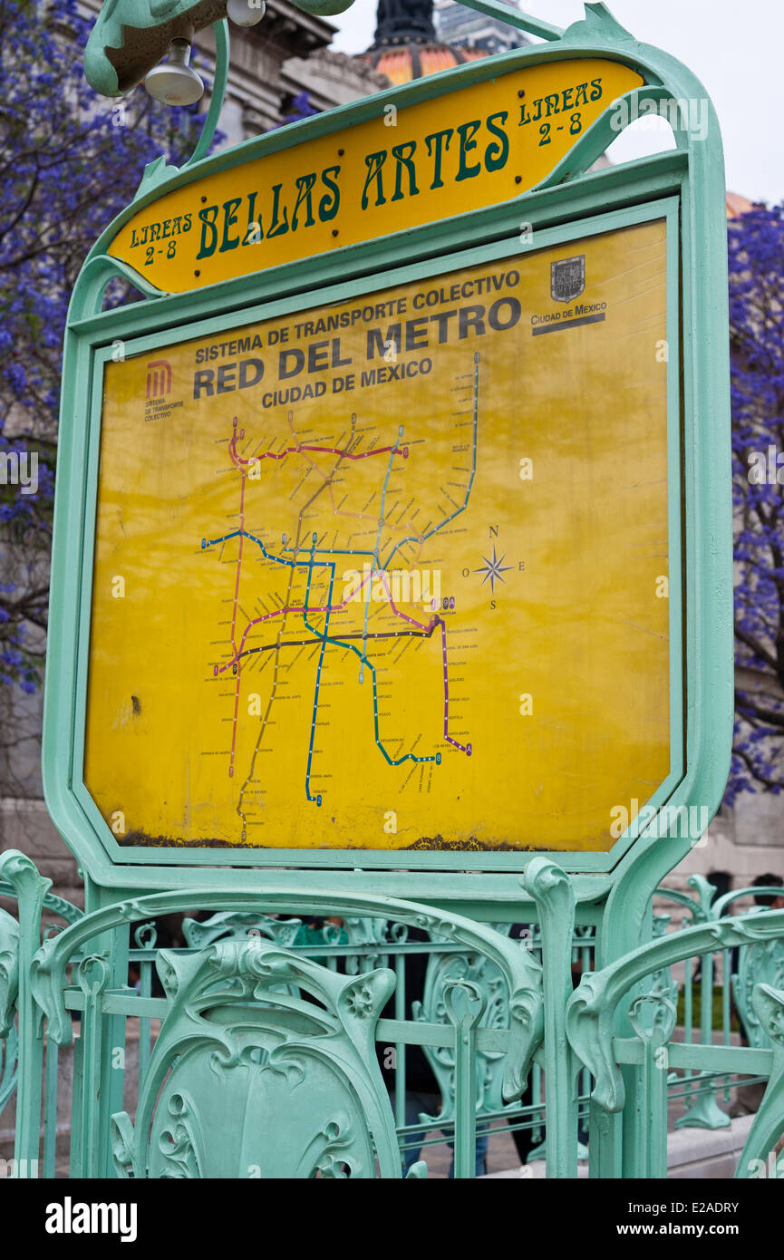 Mexico, District Fédéral, Mexico, la station de métro Palacio de Bellas Artes Banque D'Images