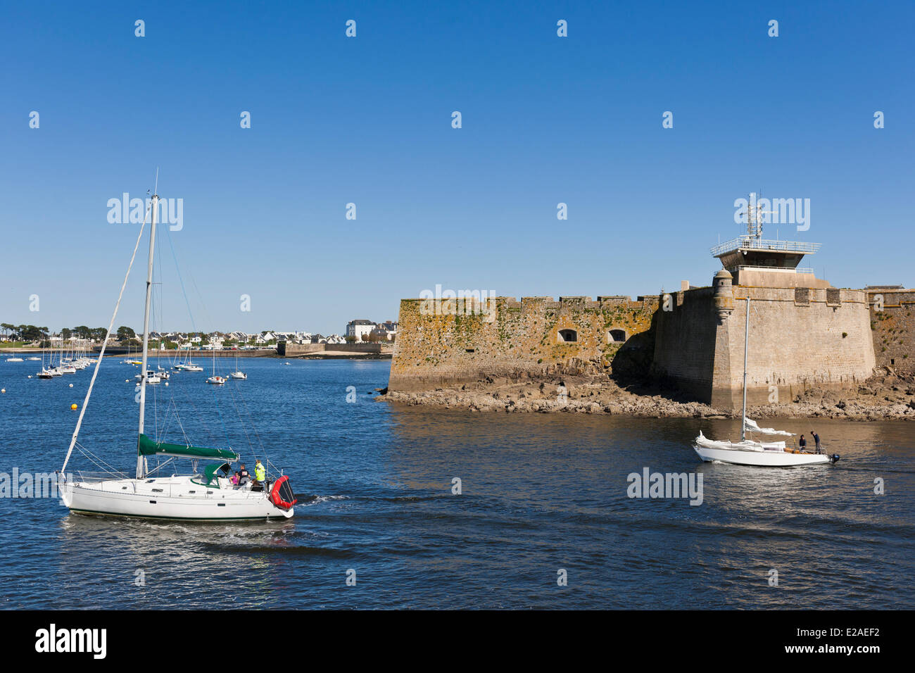France, Morbihan, Lorient, Port Louis citadelle remanié par Vauban à l'entrée du port de Lorient Banque D'Images