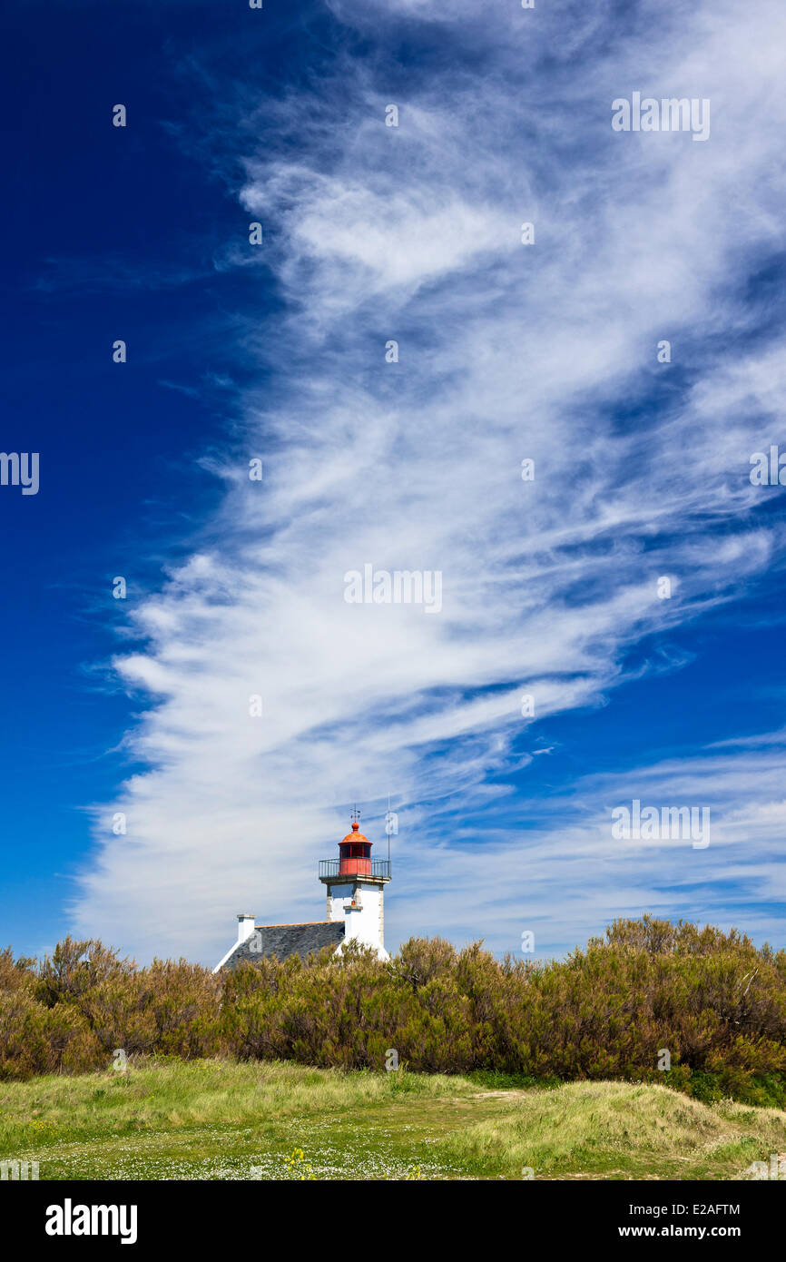 France, Morbihan, Ile de Groix, phare de la Pointe des chats Banque D'Images