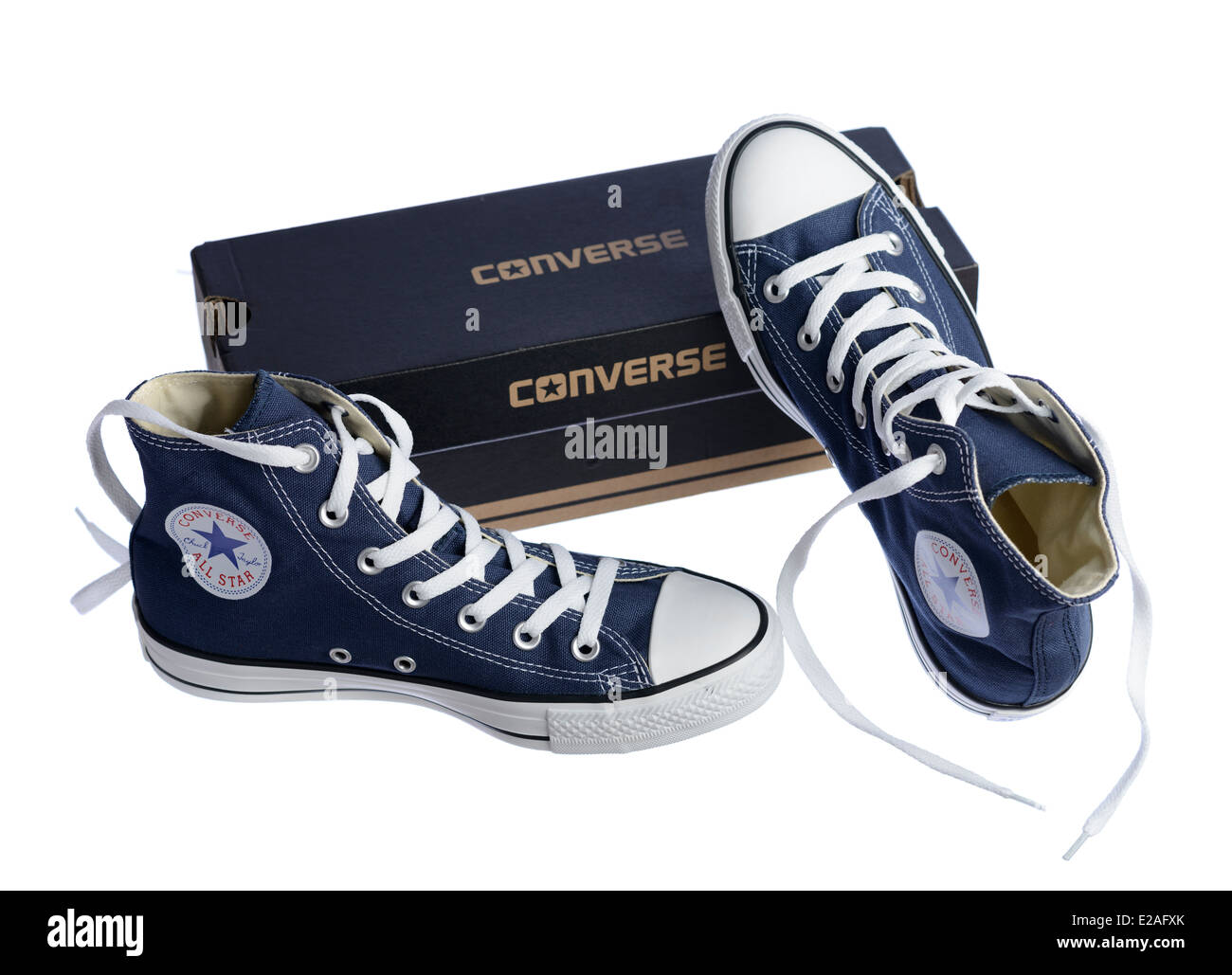 Converse Chuck Taylor All Blue Star et paire de chaussures fort Photo Stock  - Alamy