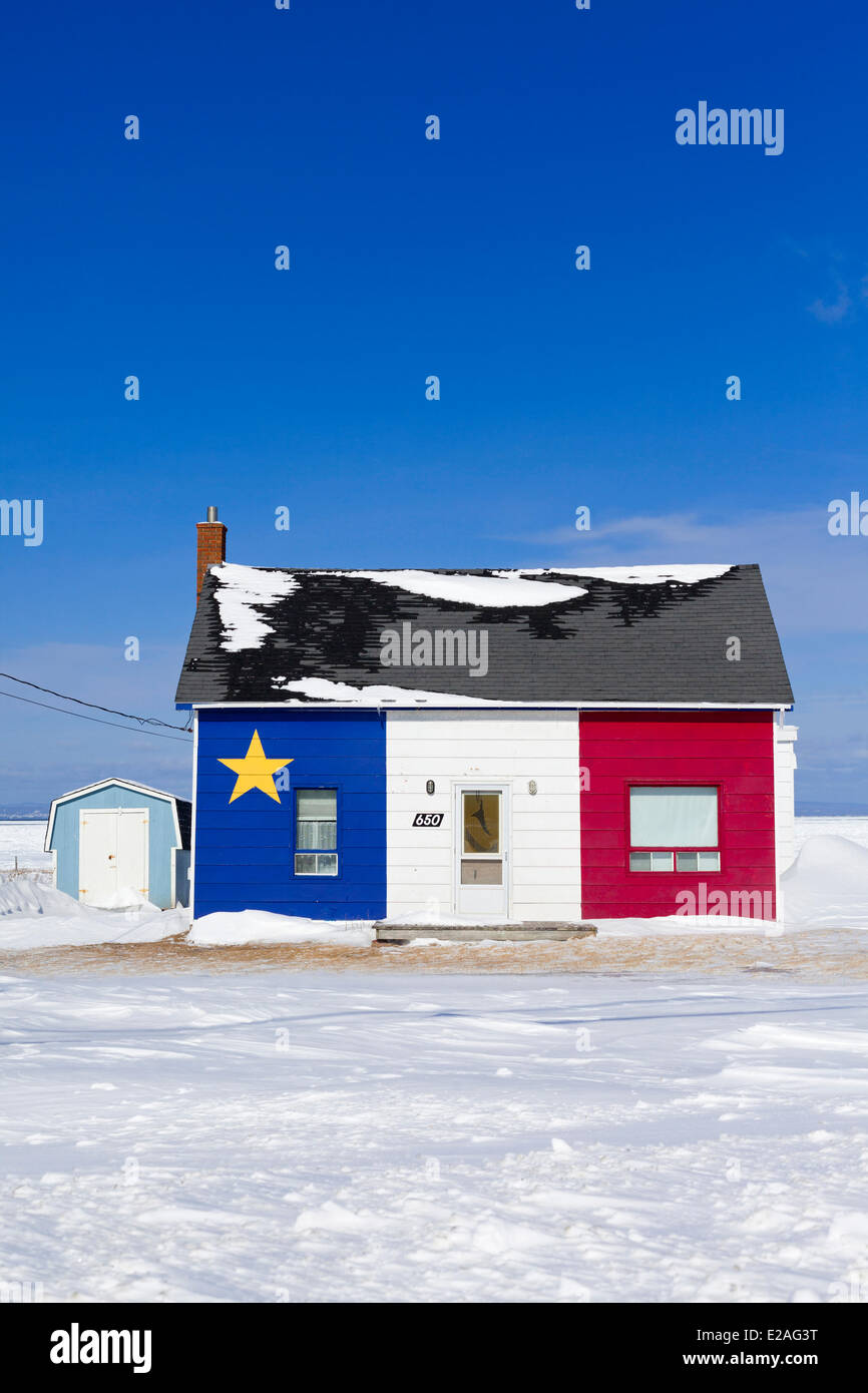 Canada, Nouveau-Brunswick Province, Grande Anse, chambre peint aux couleurs de l'Acadie Banque D'Images