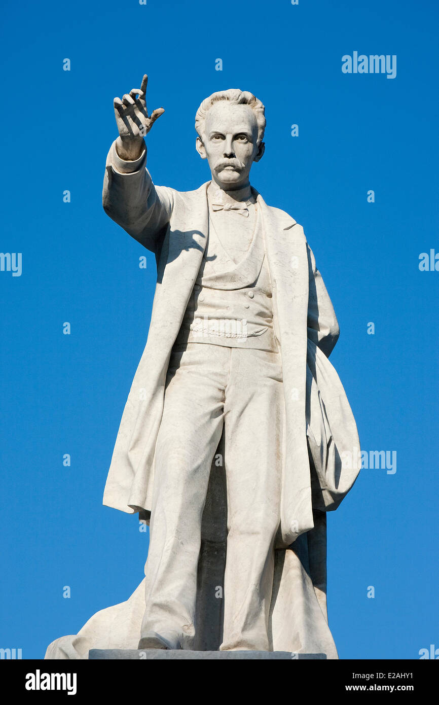 Cuba, Ciudad de La Habana Province, La Havane, Centro Habana, statue de Jose Marti dans le Parque Central Banque D'Images