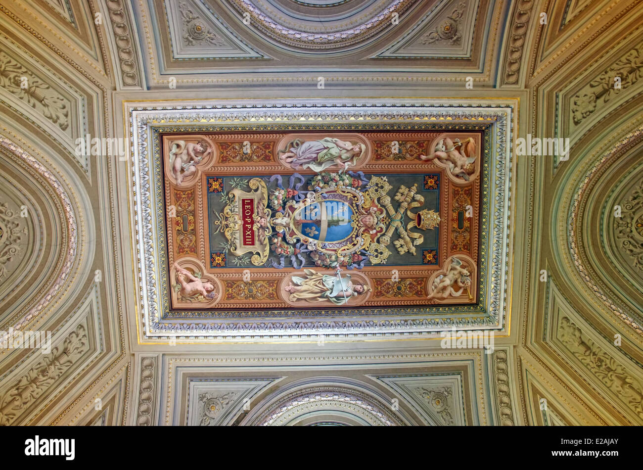 Détails de plafond au Musée du Vatican, Cité du Vatican Banque D'Images