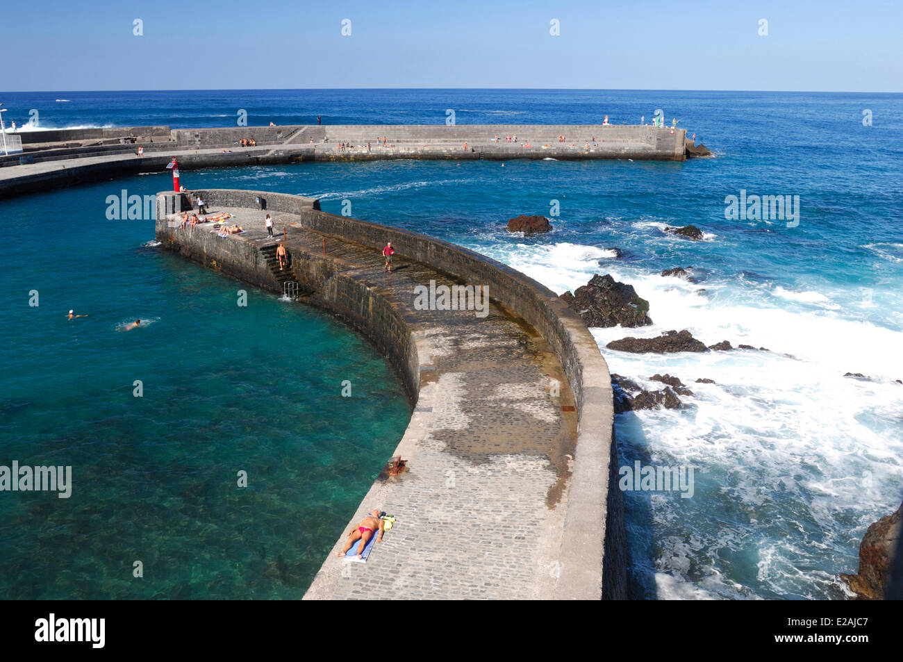 L'Espagne, Iles Canaries, Tenerife, Puerto de la Cruz, port de la ville Banque D'Images
