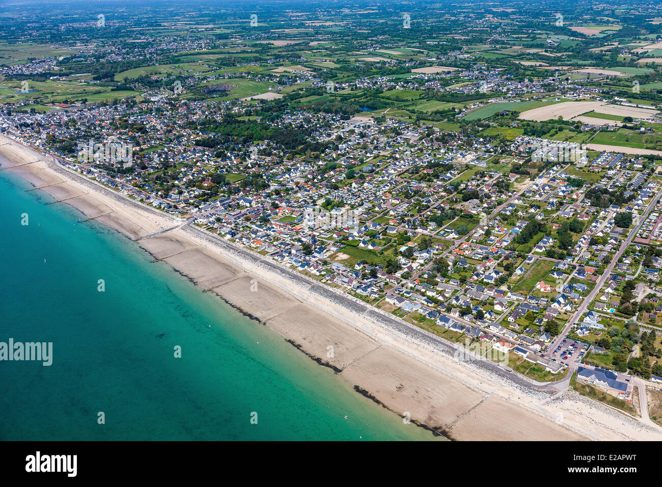 France, Manche, Agon Coutainville (vue aérienne) Banque D'Images