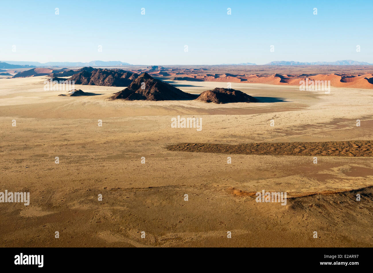 La Namibie, région Hardap, Désert du Namib, le Parc National du Namib Naukluft (vue aérienne) Banque D'Images