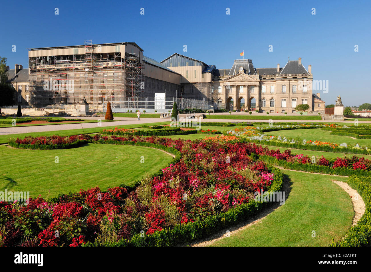 France, Meurthe et Moselle, Lunéville, le château, le jardins fleuris Banque D'Images