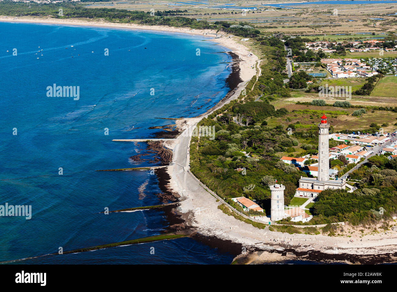 France, Charente Maritime, Ile de Ré, Saint Clement des baleines, Phare des Baleines et de la Conche des baleines (antenne Banque D'Images