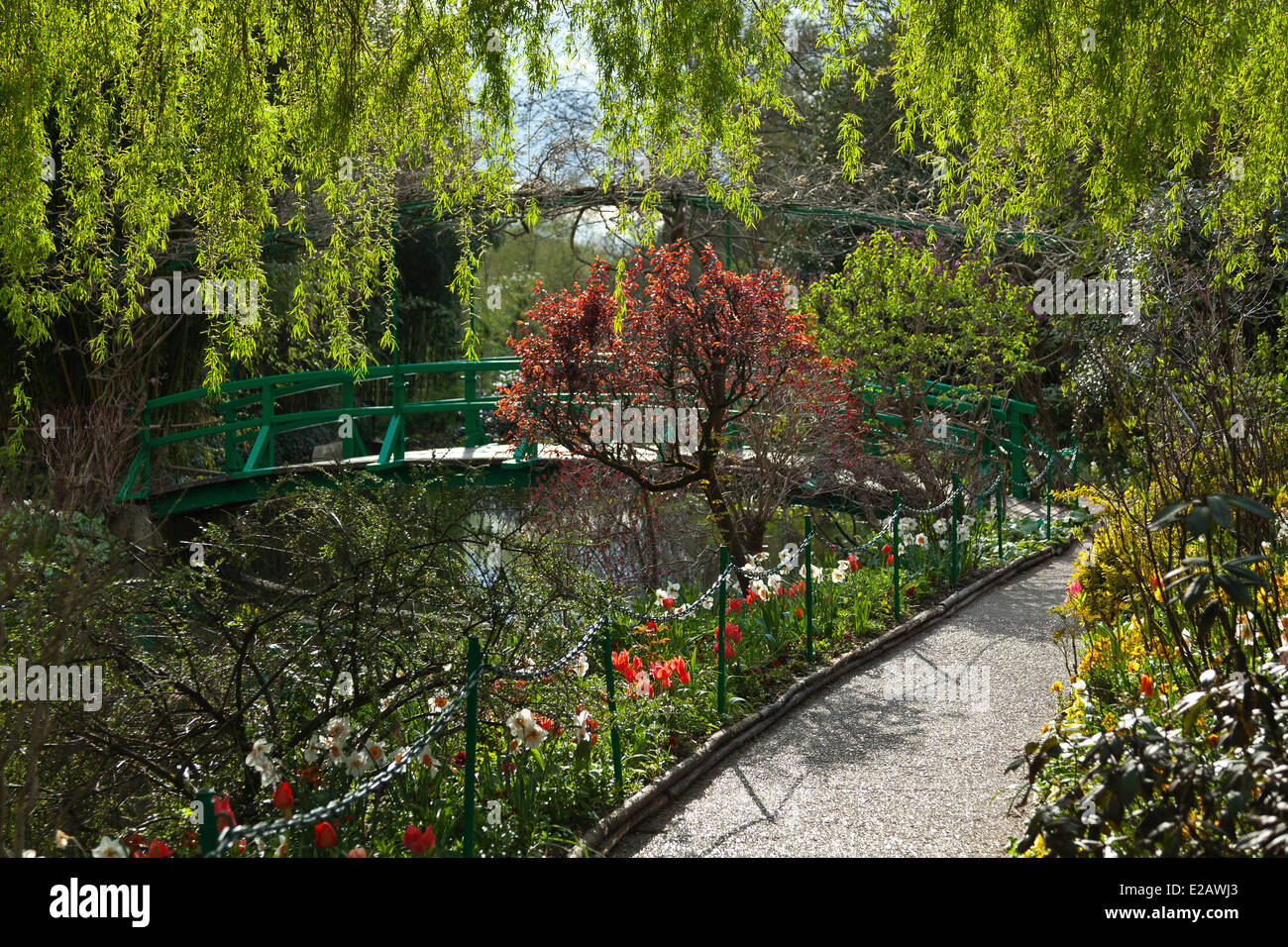 La France, l'Eure, Giverny, Claude Monet, les jardins de la Fondation de la maison de Monet, le jardin d'eau, le pont japonais Banque D'Images