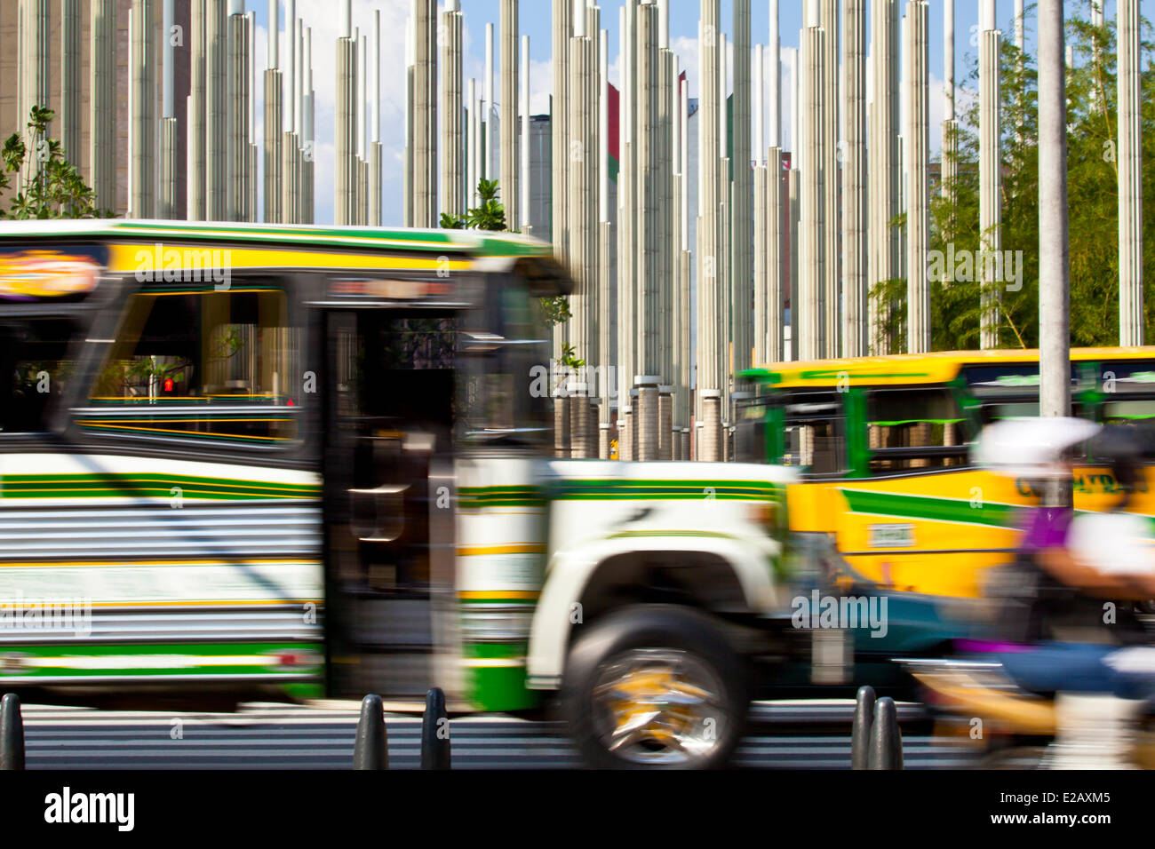 La Colombie, Département d'Antioquia, Medellin, le Parque de la Luz, un éclair de 300 postes de l'installation, dans le quartier des affaires de la Banque D'Images