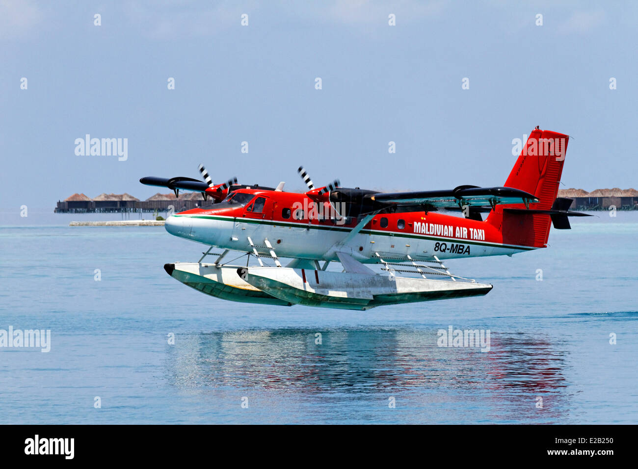 Les Maldives, hydravion de Maldivian Air Taxi Company, le rabotage Banque D'Images