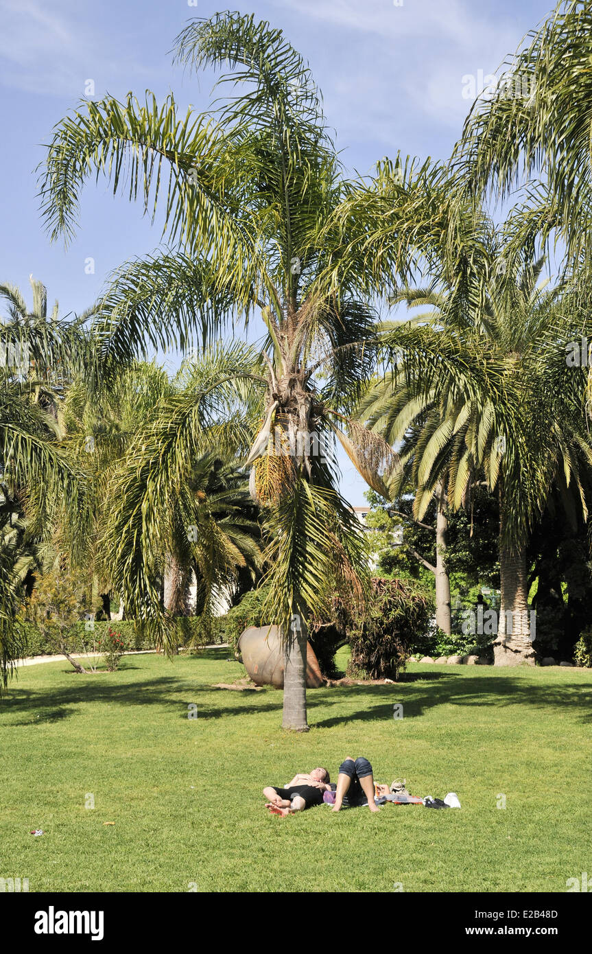 L'espagne, Valence, Jardins du Turia occupent l'ancien lit de la Turia, 8km de jardins et parcs au coeur de Valence Banque D'Images