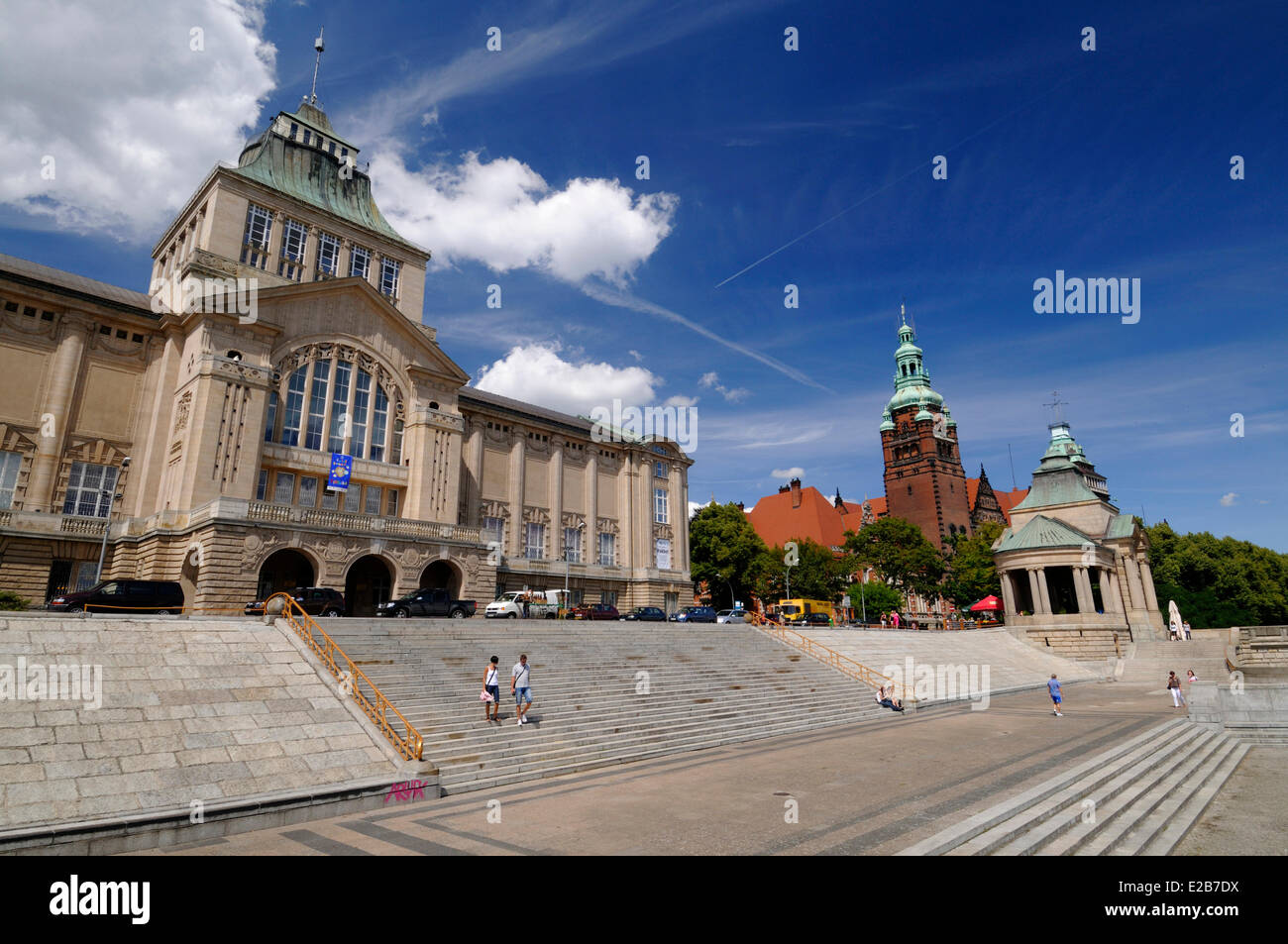 La Pologne, la Poméranie occidentale, Szczecin, remparts de Chrobry (Boleslaw I le Brave, le premier roi de Pologne, Boleslas Chrobry J), Banque D'Images