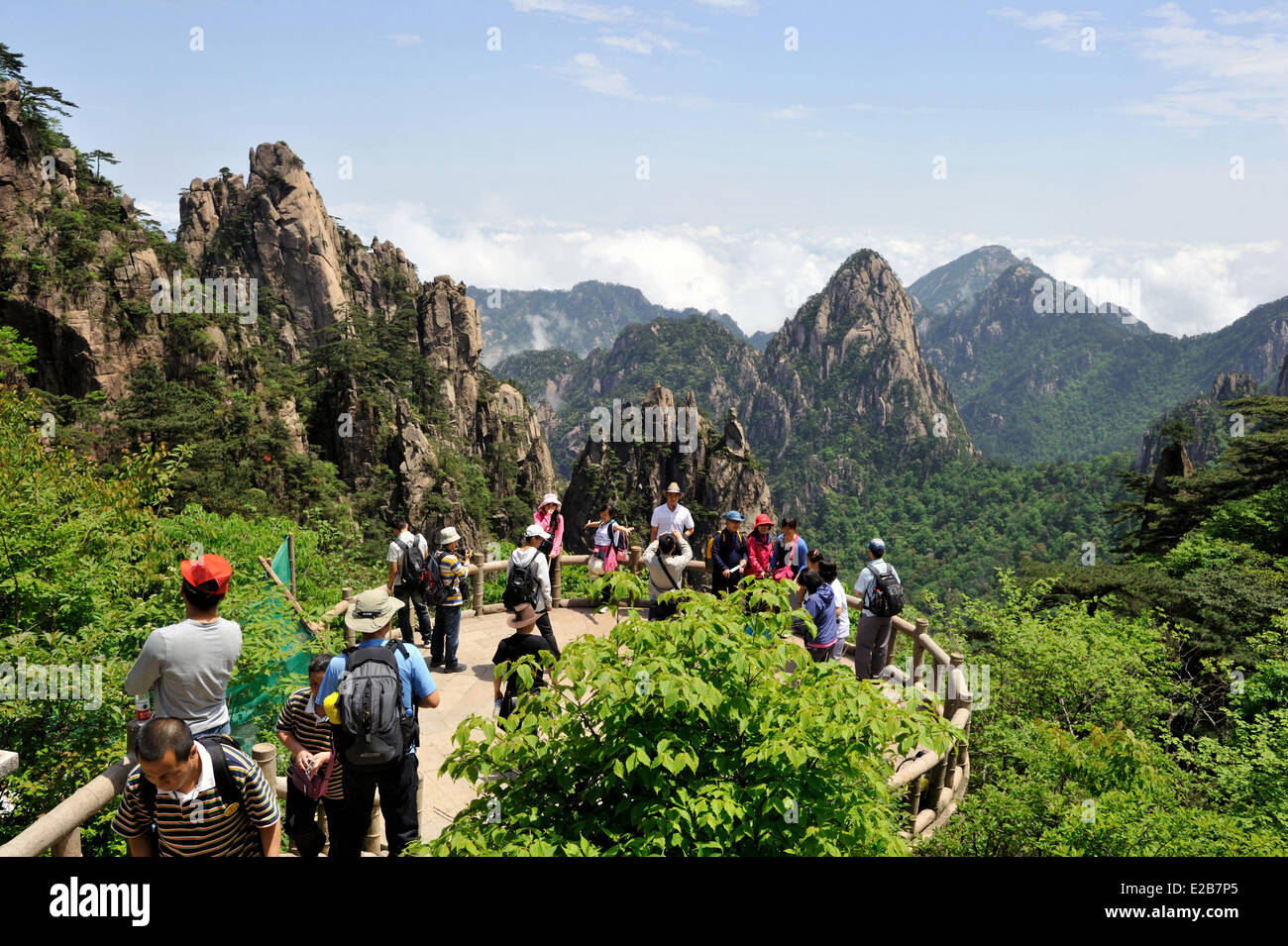 La Chine, la province de l'Anhui, Monts Huangshan (montagnes jaunes), classée au Patrimoine Mondial de l'UNESCO Banque D'Images