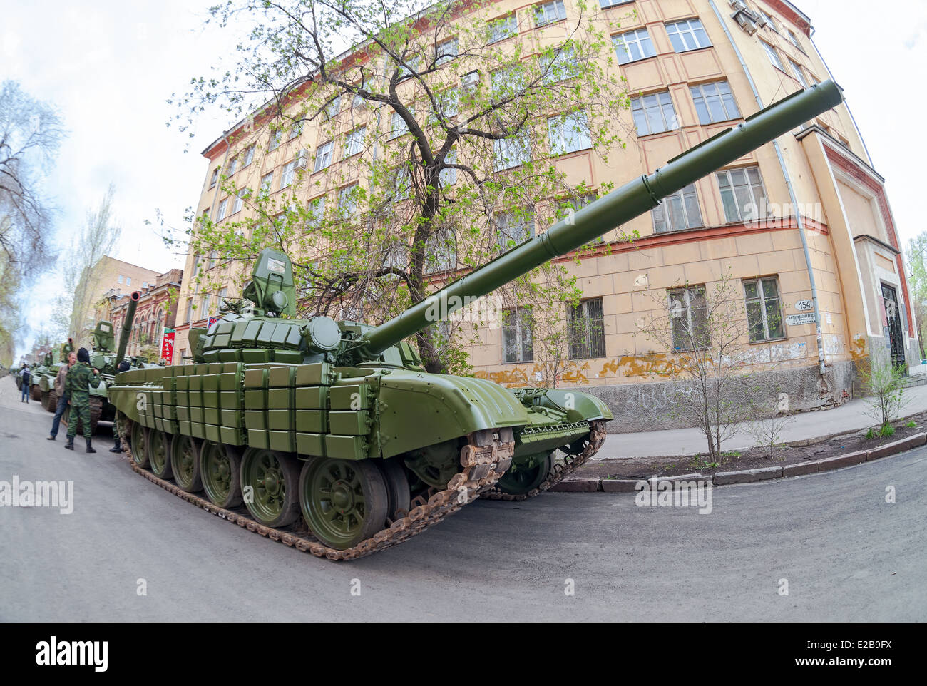 Char de combat principal T-72 'Ural' expose à l'assemblée annuelle du défilé de la Victoire Banque D'Images