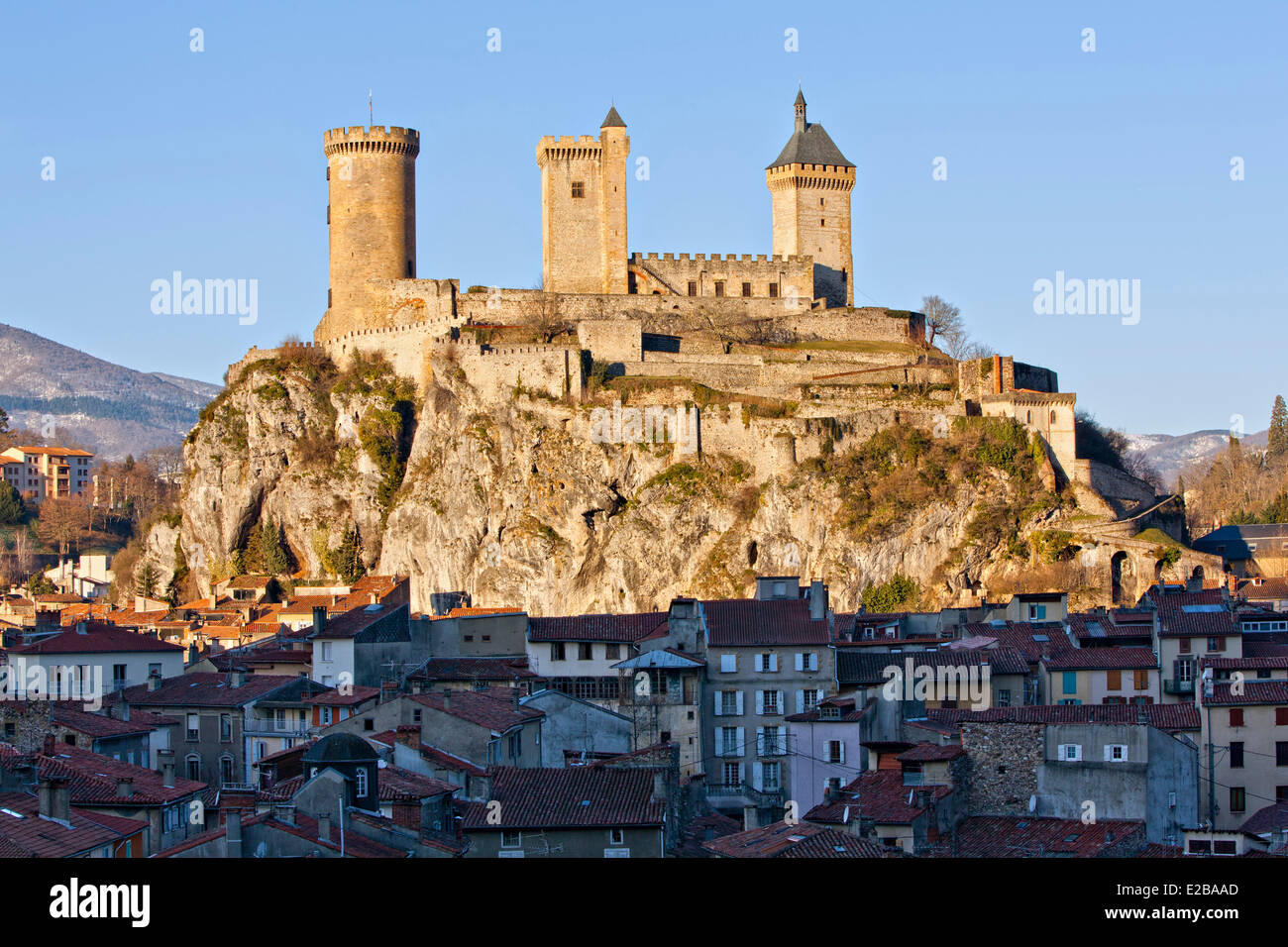 La France, l'Ariège, Foix, le château Banque D'Images
