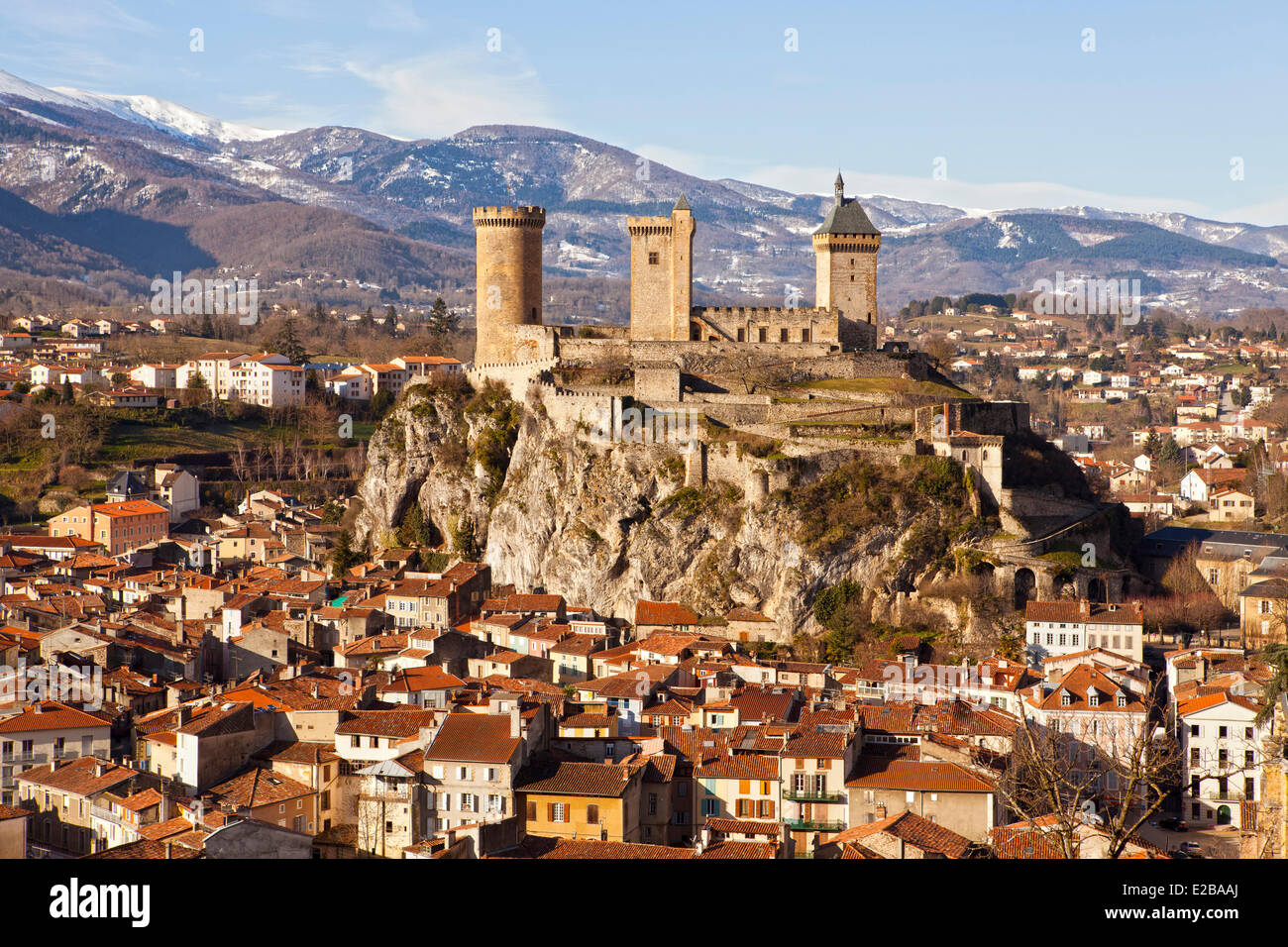La France, l'Ariège, Foix, le château Banque D'Images