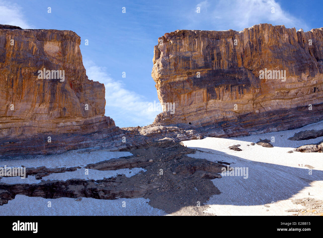 France, Hautes Pyrenees, Cirque de Gavarnie, classé au Patrimoine Mondial par l'UNESCO, la violation de Roland Banque D'Images