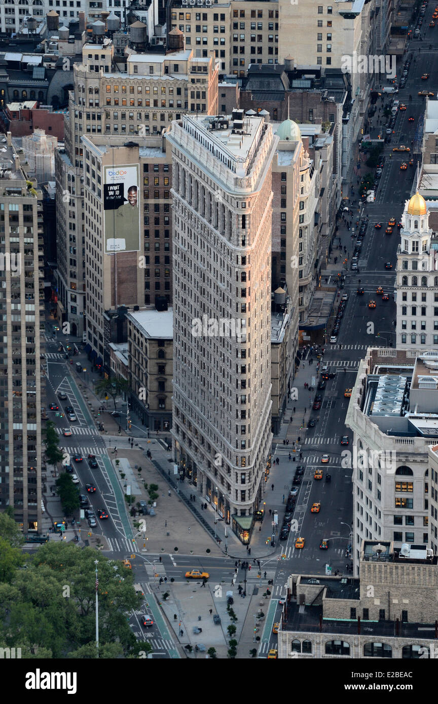 United States, New York, Manhattan, Midtown District At Madison Square Park, Flatiron Building tenu par les offices Banque D'Images