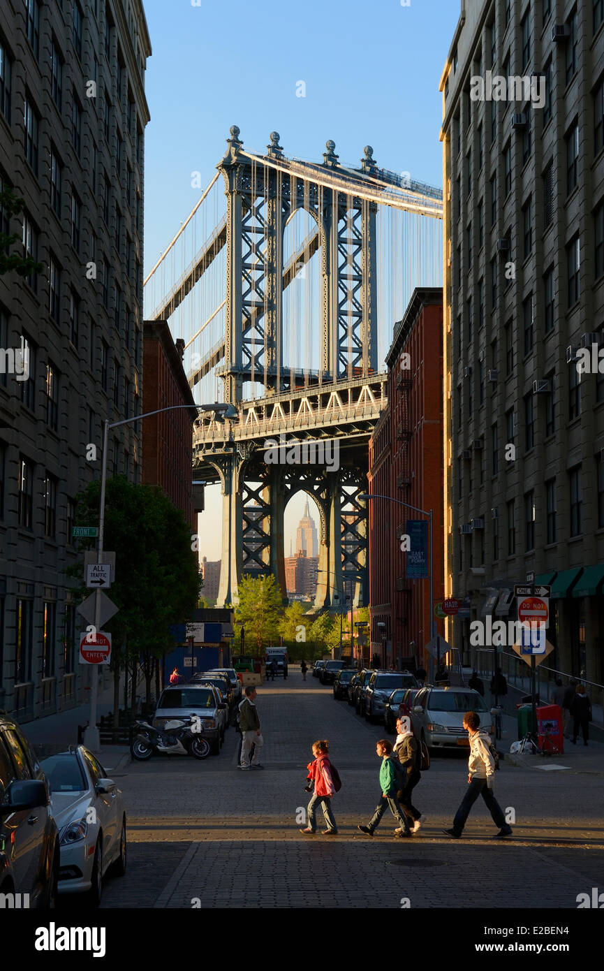 United States, New York City, Brooklyn, Dumbo, quartier Pont de Manhattan Banque D'Images