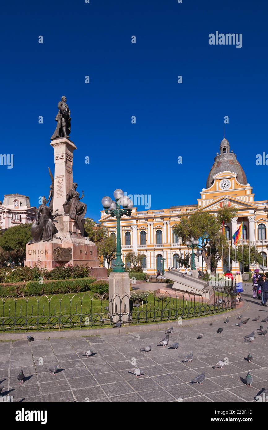 La BOLIVIE, La Paz, La Paz, plaza Murillo, Palacio Legislativo (Assemblée nationale) Banque D'Images