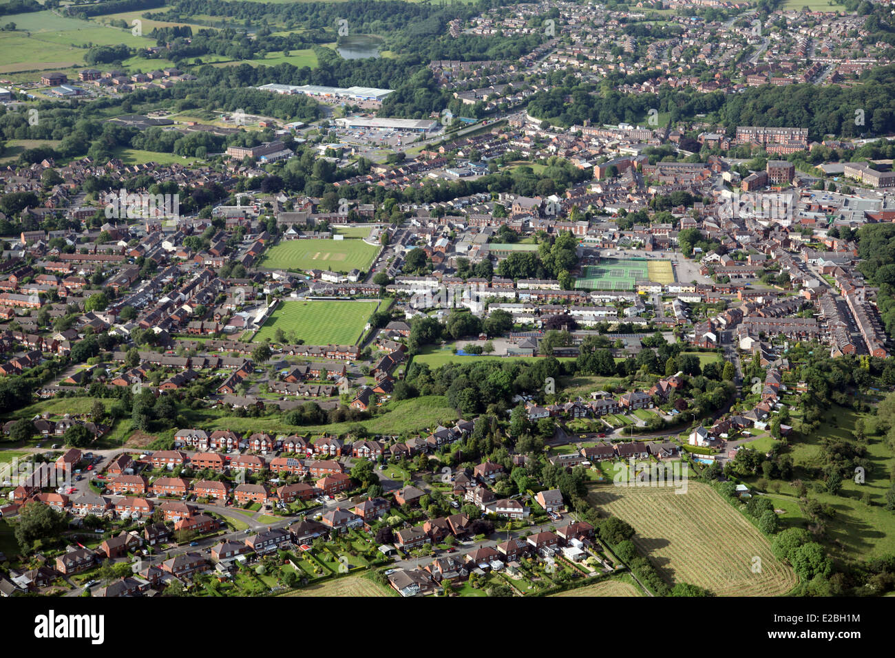 Vue aérienne de la ville de Congleton Cheshire, Royaume-Uni Banque D'Images