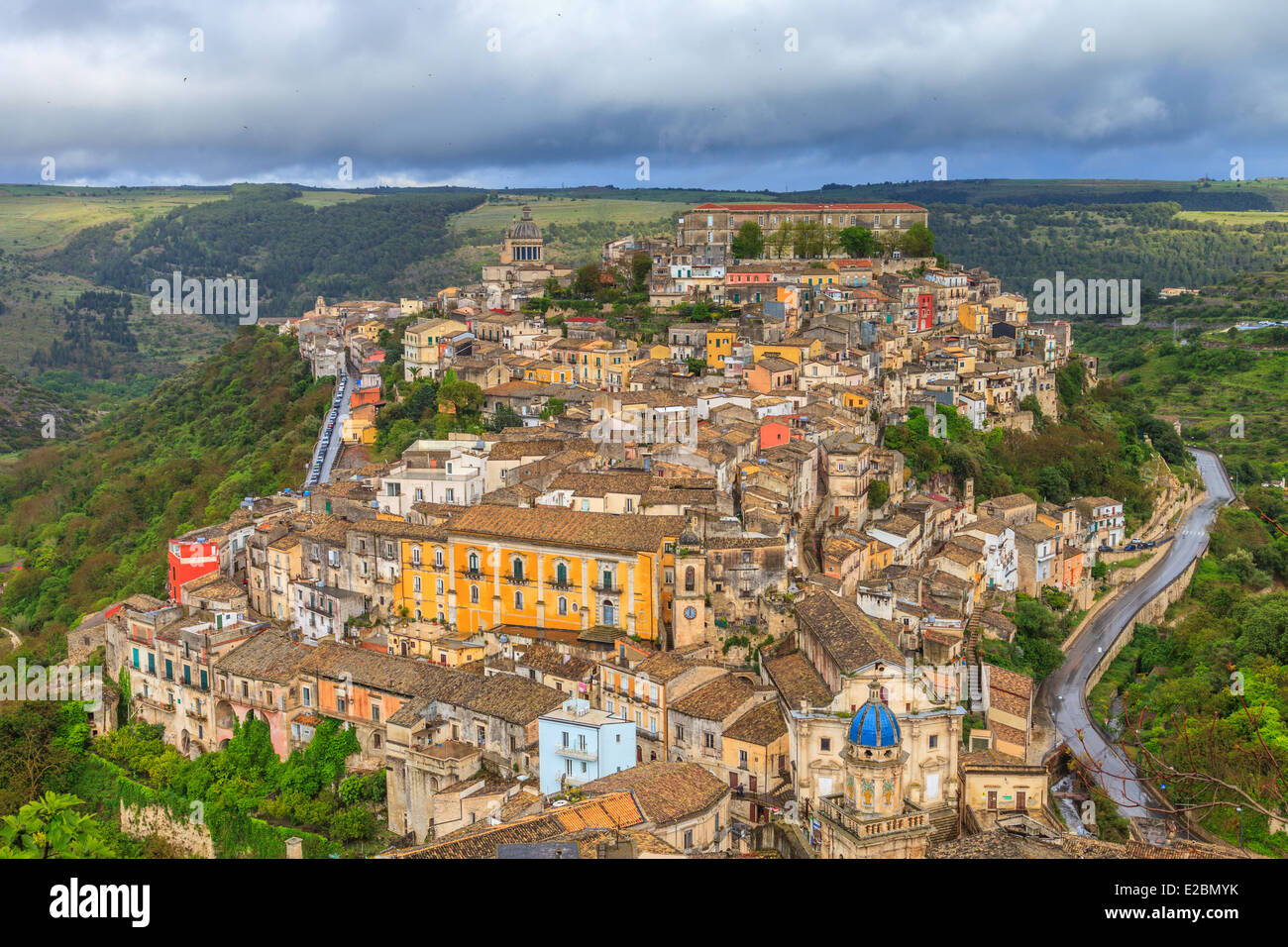 Vue panoramique de Ragusa Ibla Banque D'Images