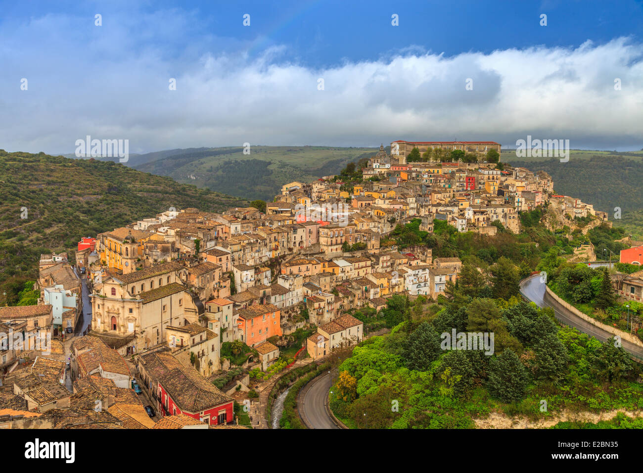 Vue panoramique de Ragusa Ibla Banque D'Images