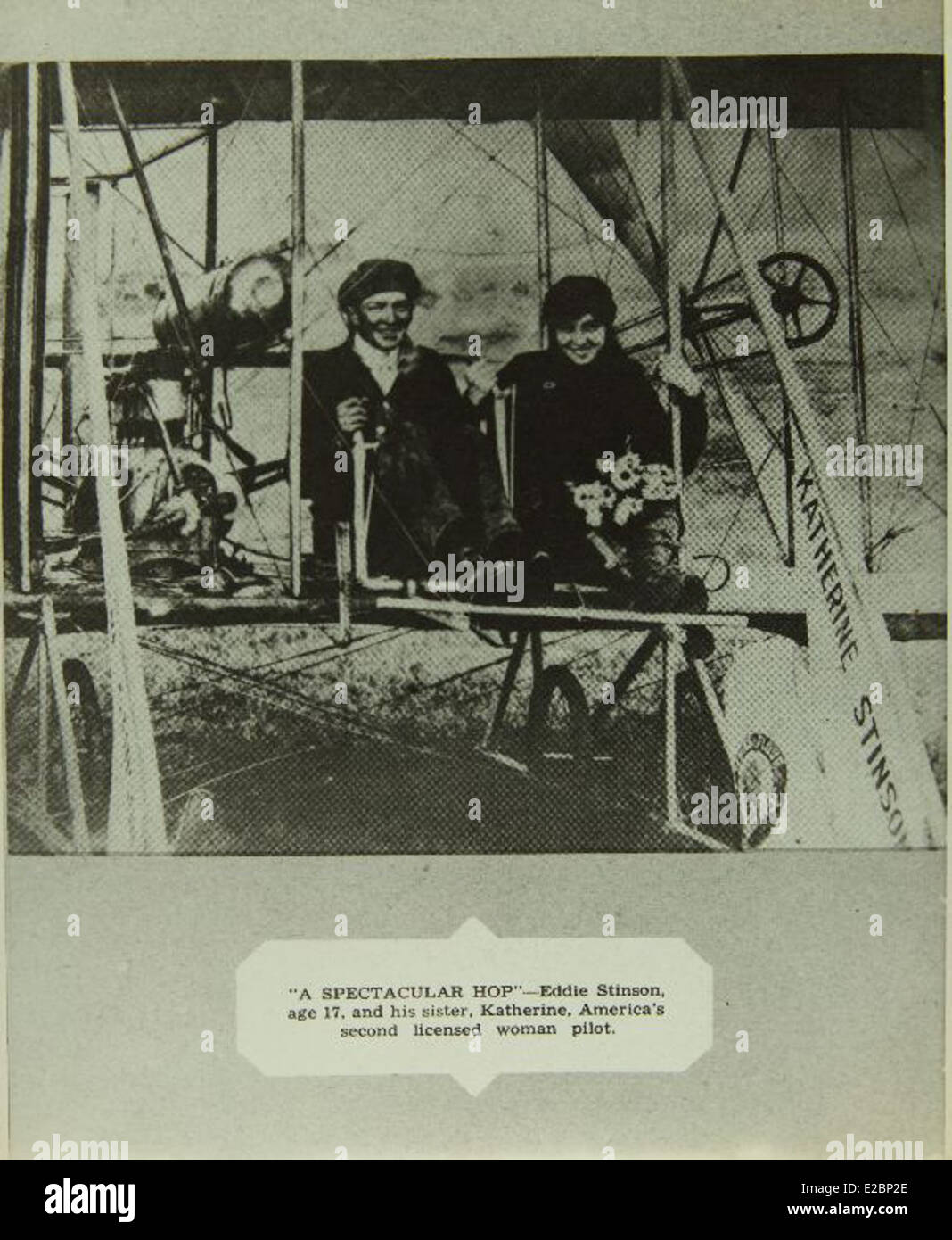 Eddie Stinson était un aviateur et concepteur d'avions pionnier au début du XXe siècle. Ses avions ont joué un rôle déterminant dans l'aviation civile et militaire, contribuant à l'évolution de la technologie de vol. Banque D'Images