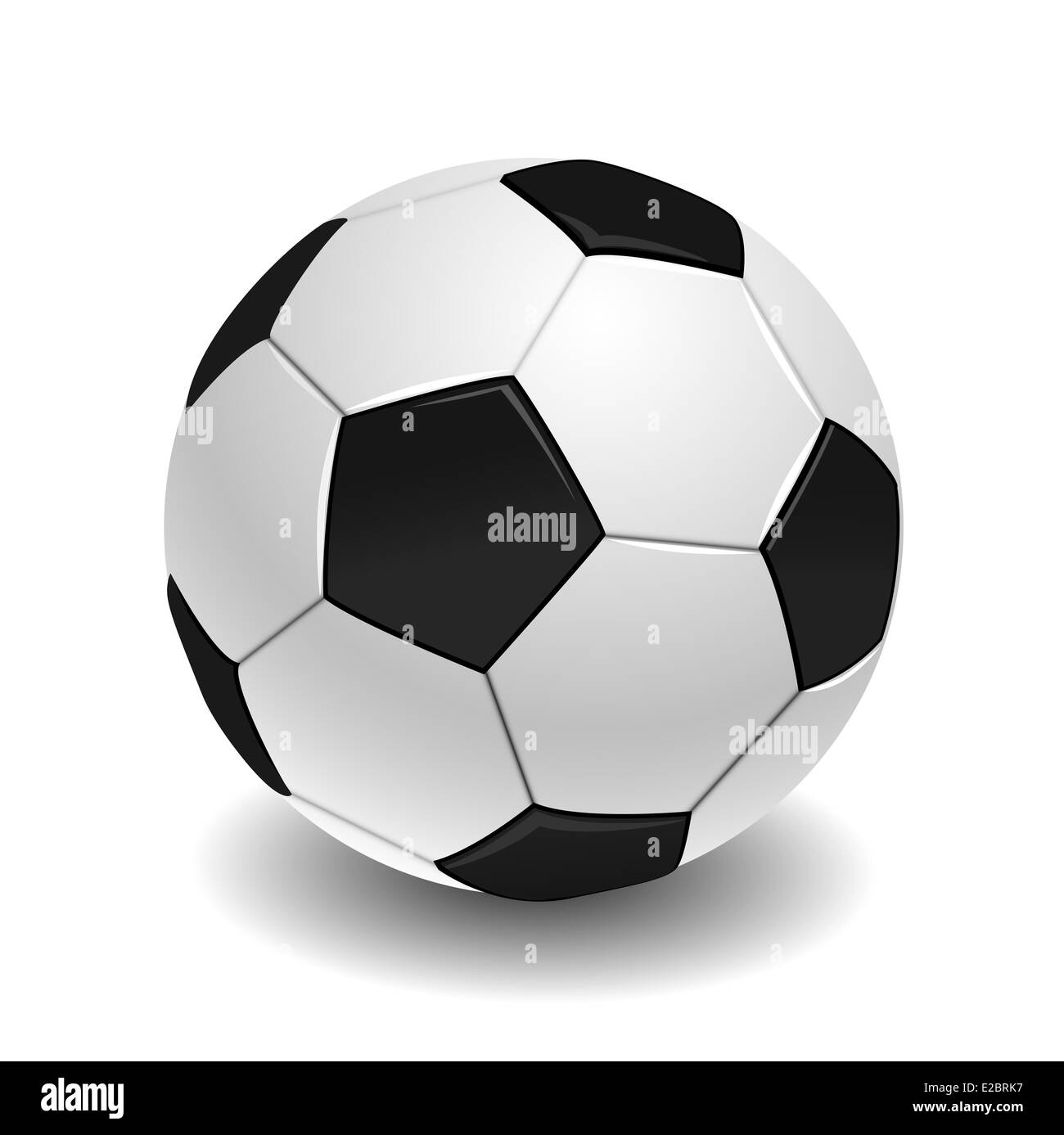 Ballon de soccer sur fond blanc. Banque D'Images