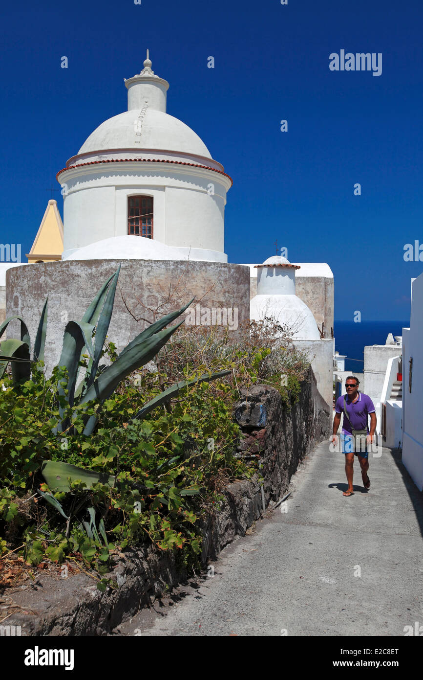 Italie, Sicile, îles Éoliennes, classé au Patrimoine Mondial de l'UNESCO, l'île de Stromboli Banque D'Images